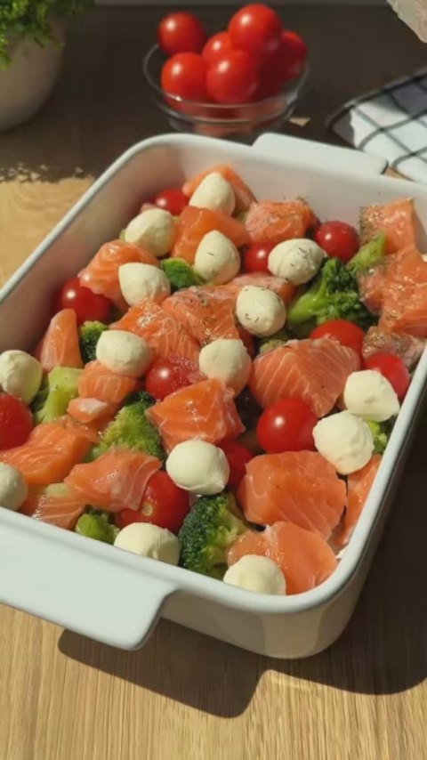 Saumon au brocoli et mozzarella au four
