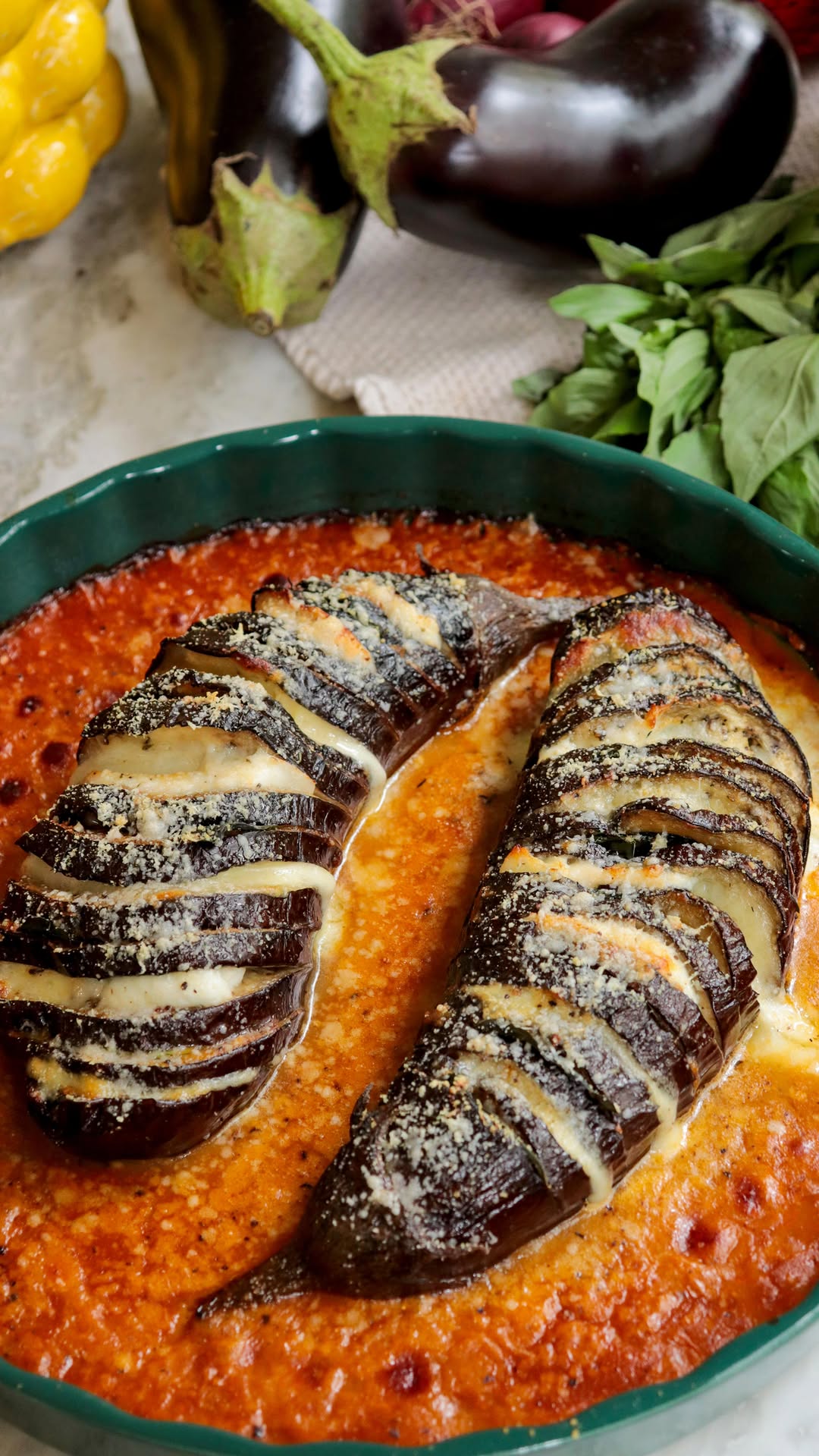 Aubergines à la Parmigiana façon Hasselback